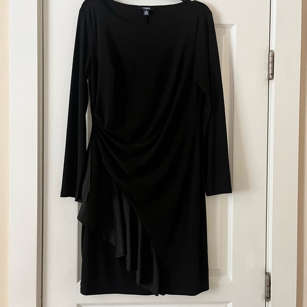 Black Ruffle Hem Chaps Dress